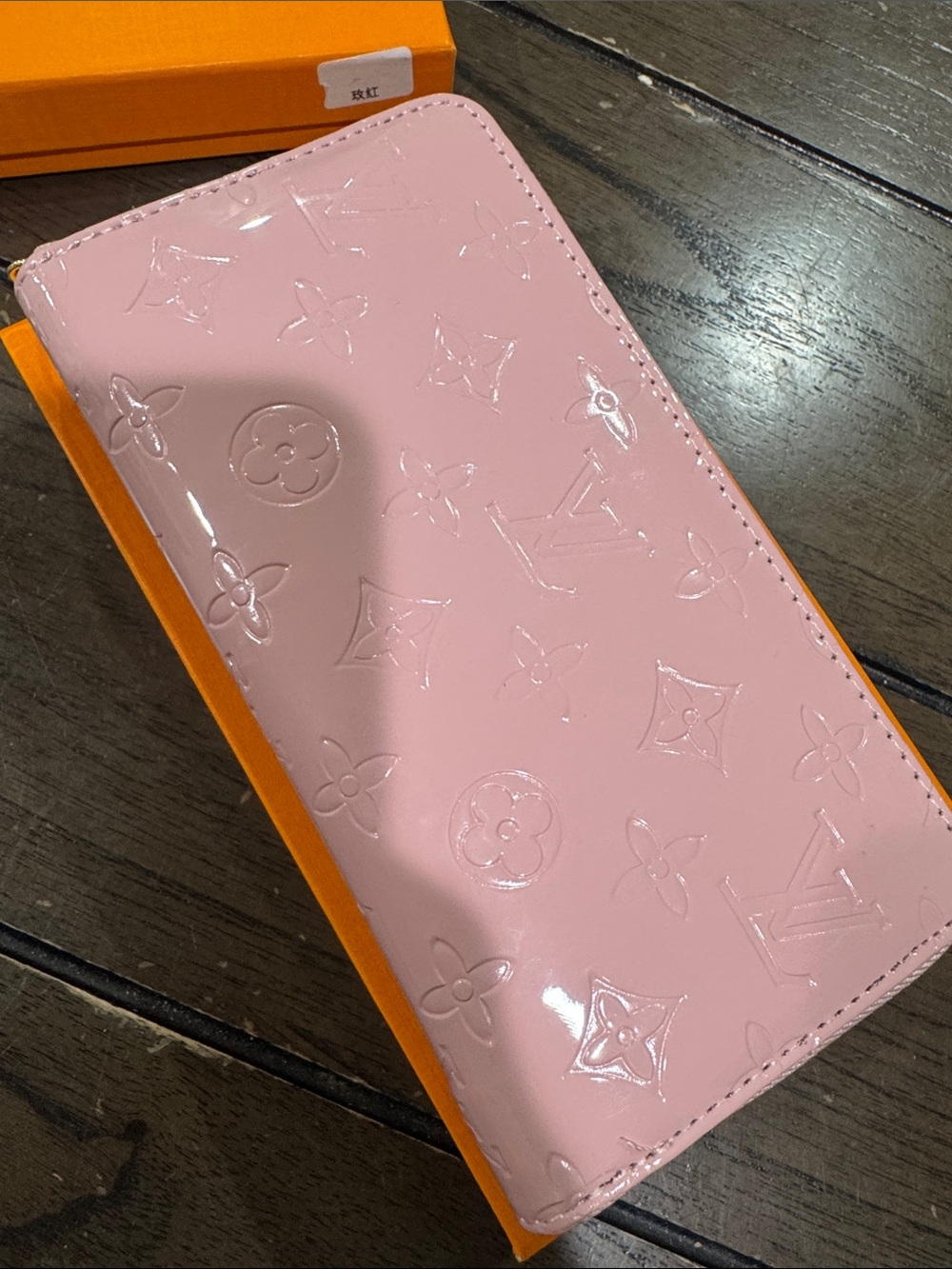 Pink Vernis Embossed Patent Wallet Phone Case